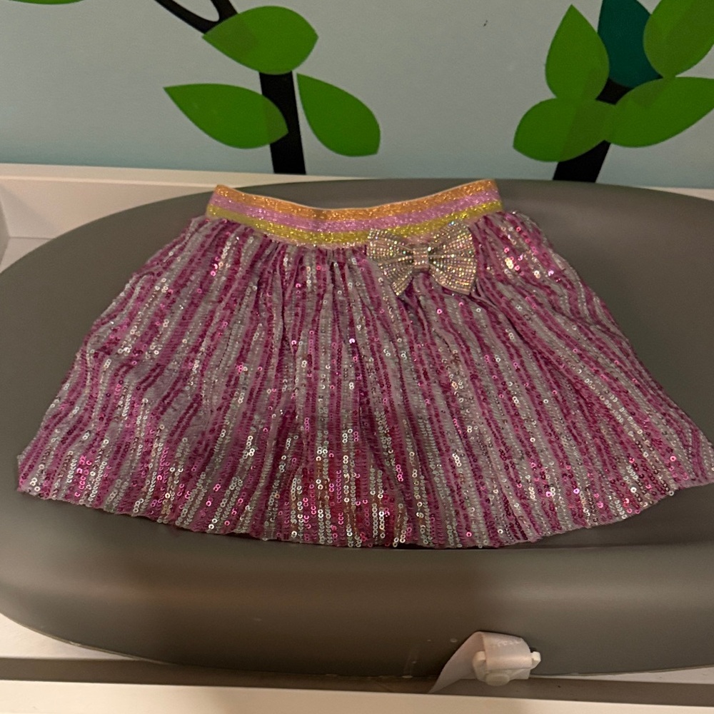 Lola + The Boys Pink and Silver Sequin Skirt